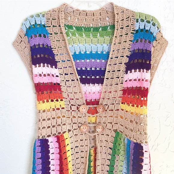 Free People Rainbow Sweater Cardigan🌈 - Picture 2 of 8